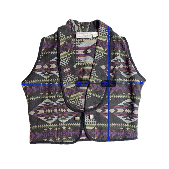 Southwest Canyon Aztec multicolor vest size medium - Picture 4 of 5
